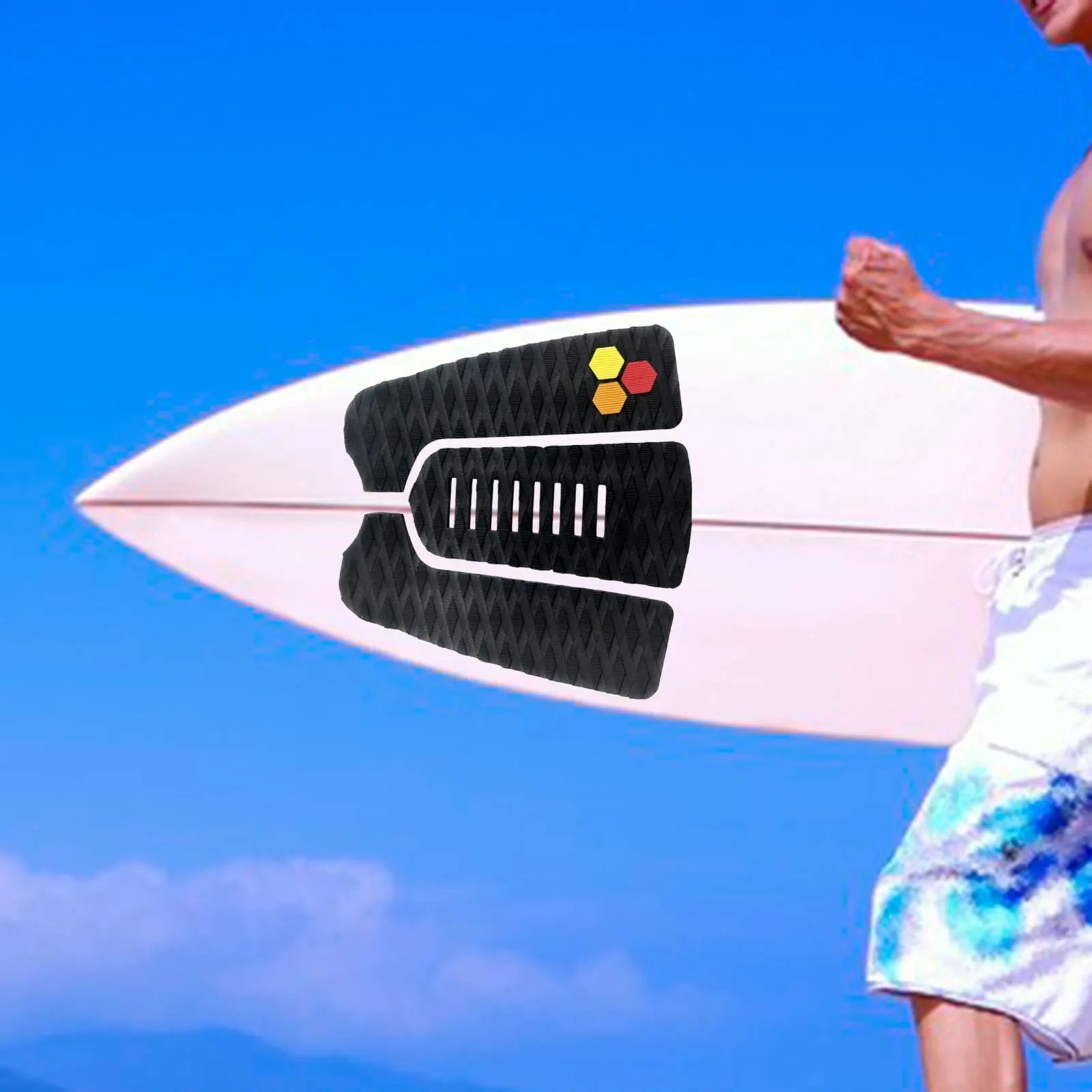 3 Pcs Surfboard Traction Pad DIY Tail Pad EVA Surf Non Slip Water Sports Decks Pad Deck Adjustable Boat Floor Mat