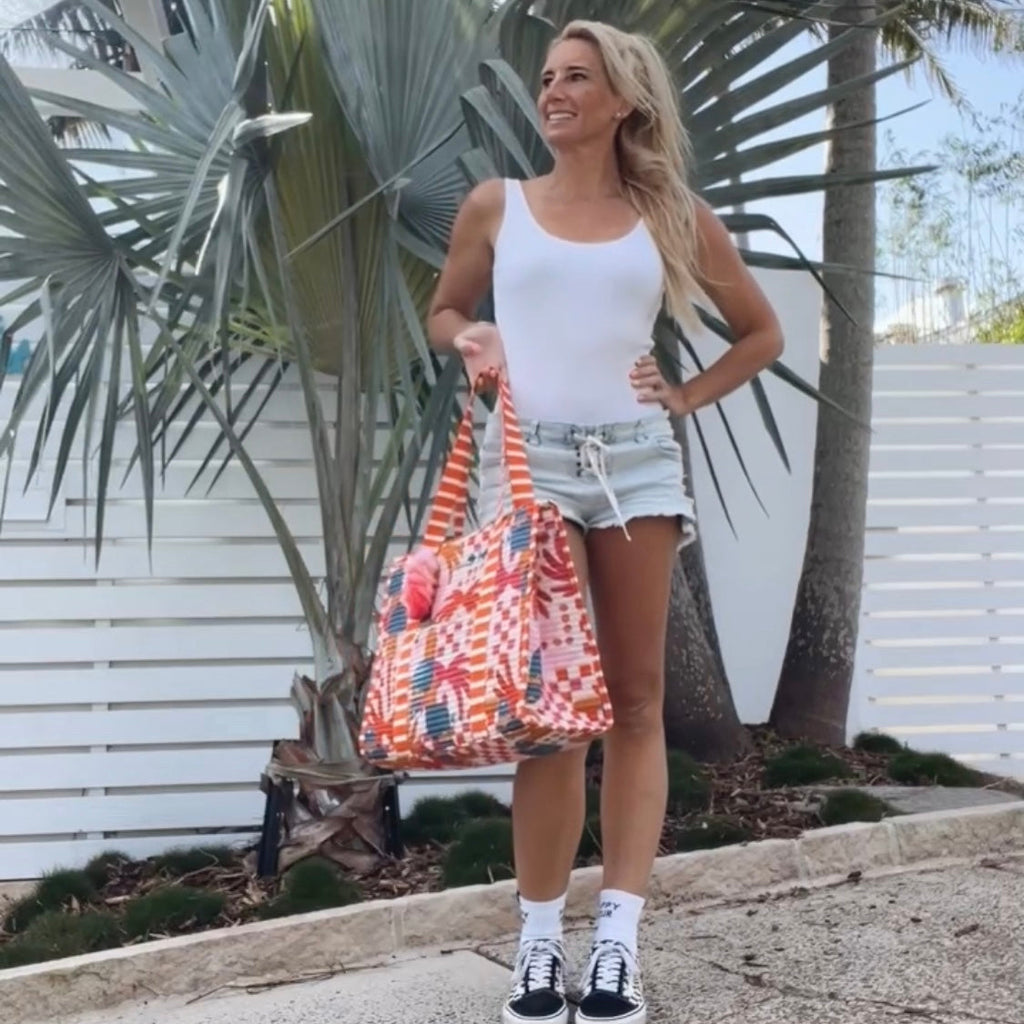 Bolso de Playa Grande a Rayas - Estilo Bahamas