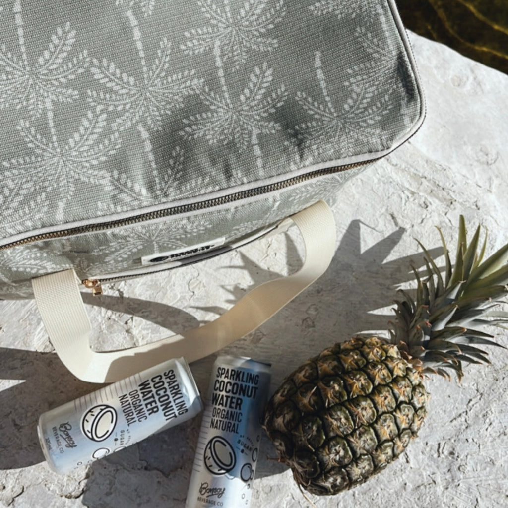 Bolso Enfriador Grande para Playa - Palmas Cabana Verde Salvia