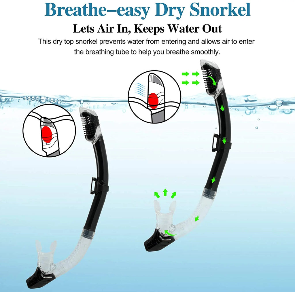 QYQ Diving mask Professional Snorkel Diving Mask and Snorkels Goggles Glasses Diving Swimming Easy Breath Tube Set Snorkel Mask
