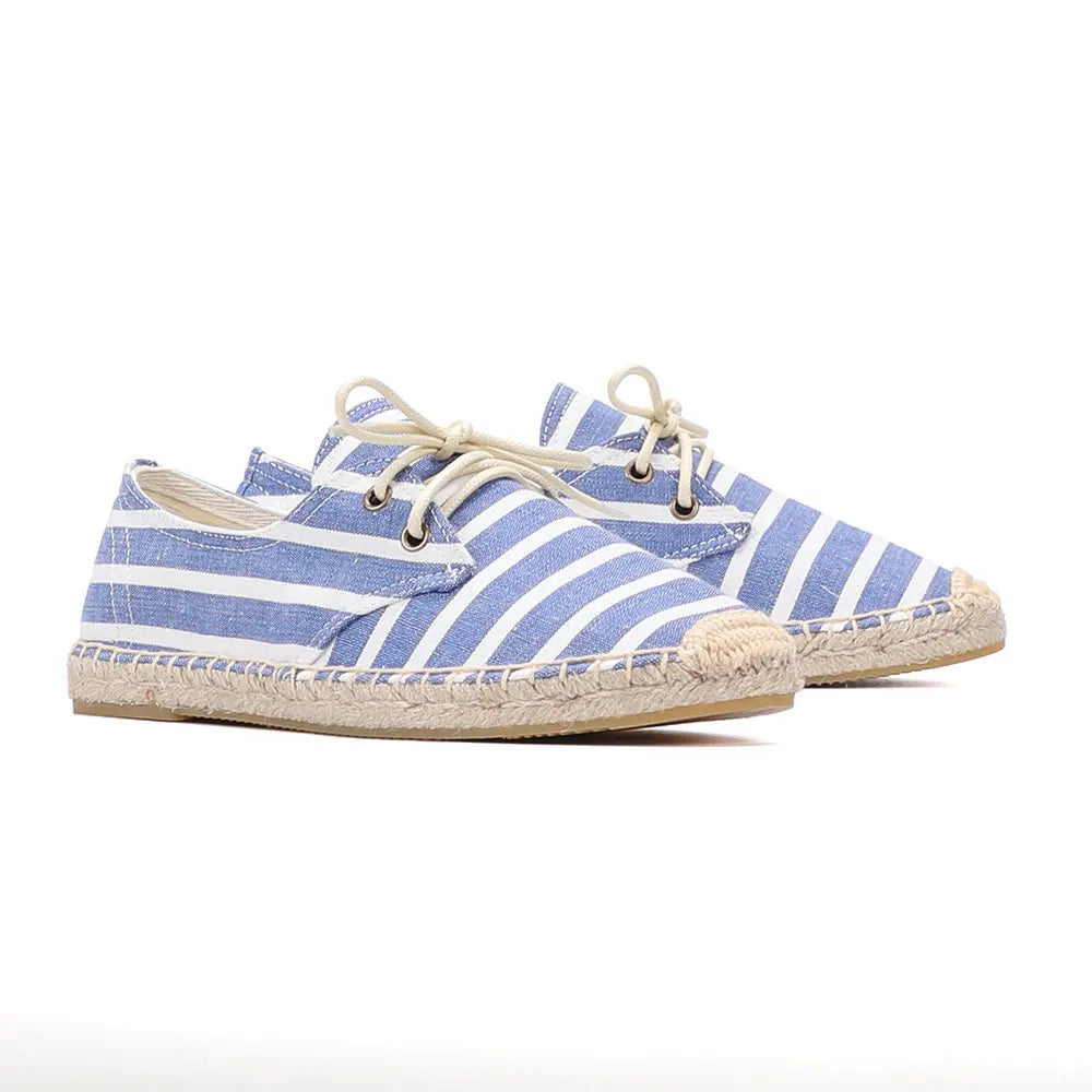 Womens Espadrilles Shoes 2022round Toe Flat Platform Rushed Cotton Fabric Rubber Lace-up Zapatillas Mujer Casual Sapatos