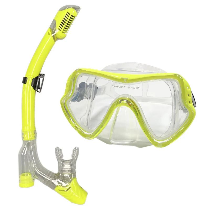 QYQ Diving mask Professional Snorkel Diving Mask and Snorkels Goggles Glasses Diving Swimming Easy Breath Tube Set Snorkel Mask