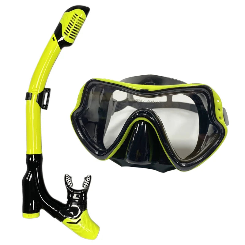 QYQ Diving mask Professional Snorkel Diving Mask and Snorkels Goggles Glasses Diving Swimming Easy Breath Tube Set Snorkel Mask