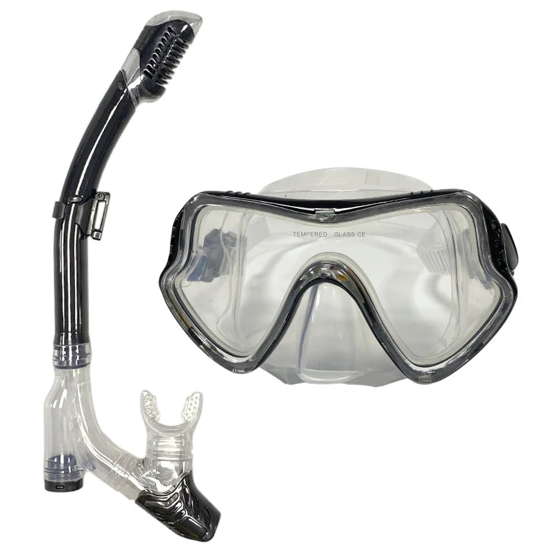 QYQ Diving mask Professional Snorkel Diving Mask and Snorkels Goggles Glasses Diving Swimming Easy Breath Tube Set Snorkel Mask