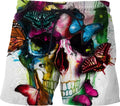Quick Dry Summer Mens Siwmwear Mens Beach Board Shorts  Men  black skull Swims Shorts Beach Wear skull shorts