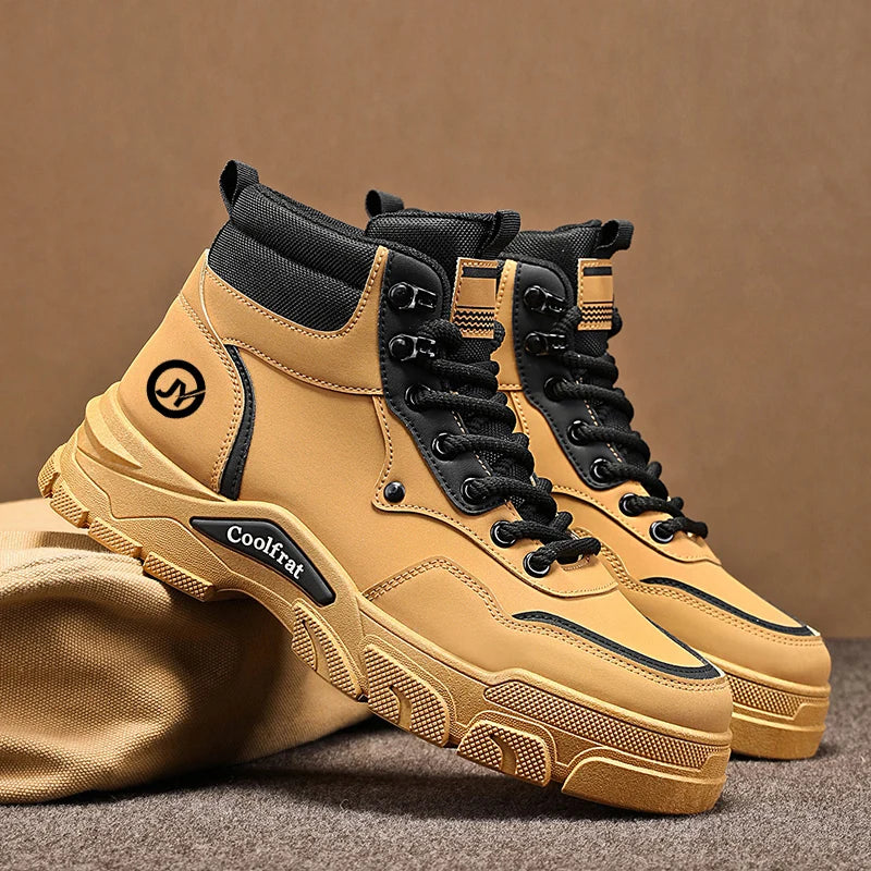 Fashion Mens Walking Sneakers Anti-slip Climbing Hiking Shoes Comfort Ankle Boots Work Boots High Top Jogging Casual Sport Shoes