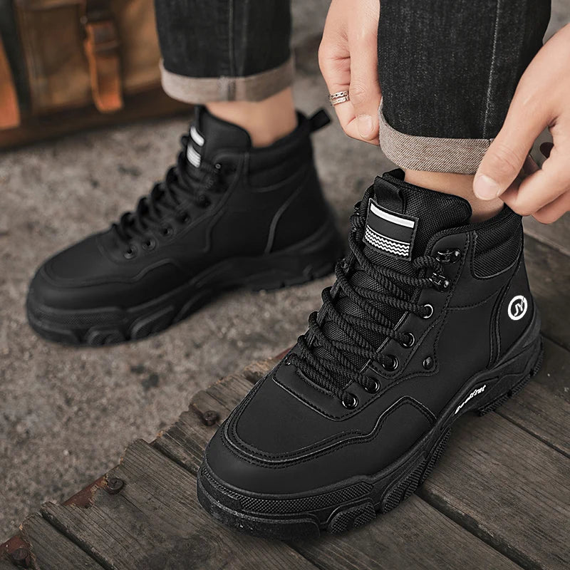 Fashion Mens Walking Sneakers Anti-slip Climbing Hiking Shoes Comfort Ankle Boots Work Boots High Top Jogging Casual Sport Shoes