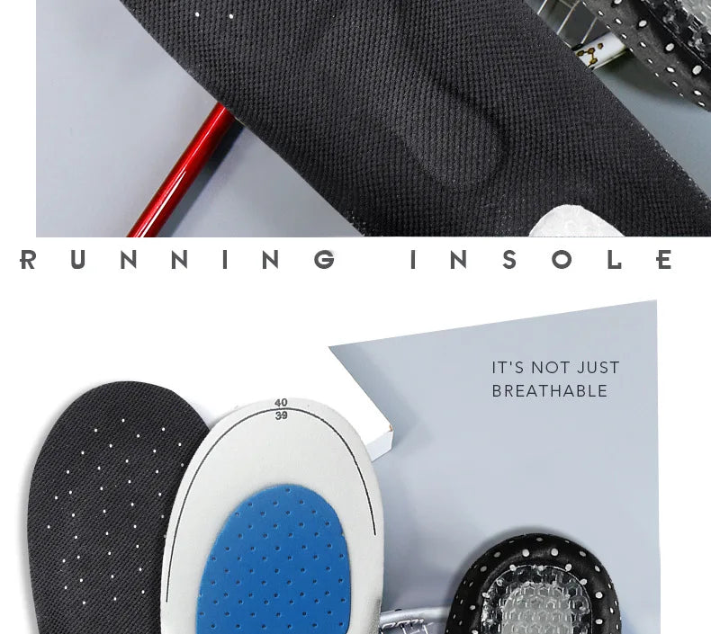 Men's and Women's Sports Shoes, Basketball Insoles, Sweat Absorbing, Breathable, Comfortable and Shock-absorbing Silicone Pads