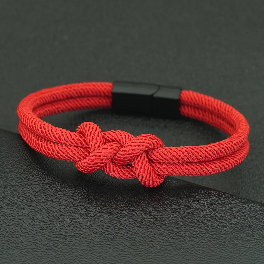 New Unique Handmade Men Bracelet 6 Colors Available A Grade 4mm String Wish Fabric Wrap Braslet Bangle Lucky Red Thread Braclet