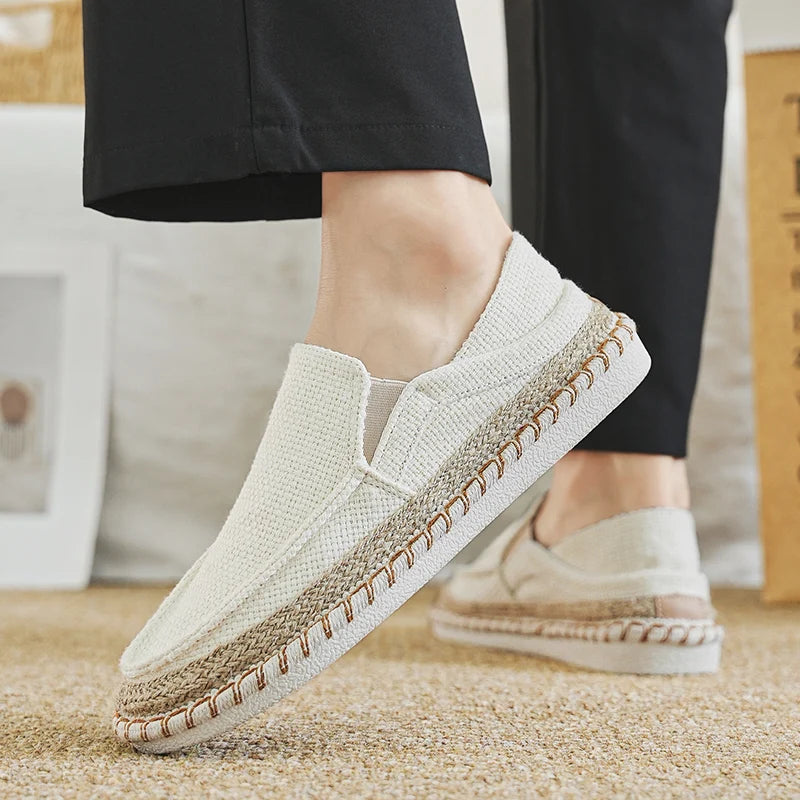 Espadrilles Shoes for Men Man Sneakers Summer Non-Leather Casual Shoes Fashion Footwear Men Male Classics Designer Linen Leisure