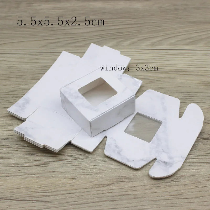 Cajitas de Regalo Kraft con Ventana - 10 Piezas 5.5x5.5x2.5cm