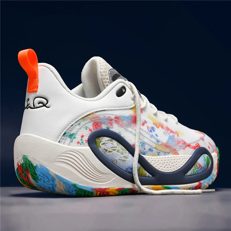 Men's Basketball Shoes Breathable Cushioning Non-Slip Wearable Runing Shoes Gym Training Athletic Basketball Sneakers for Women