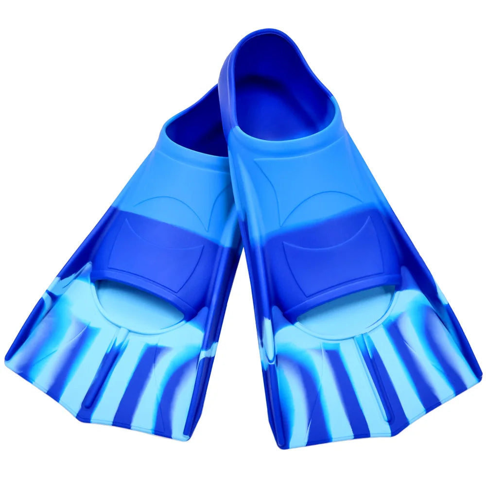Silicone Swimming Flippers Snorkel Fins Short Frog Shoes Professional Training Breaststroke Scuba Diving Freesnorkel Men Women