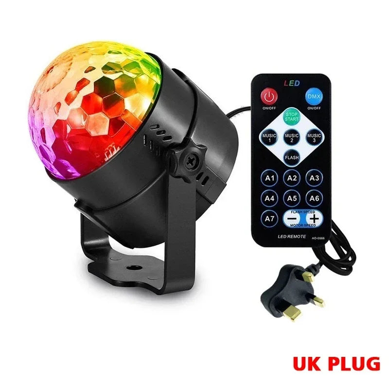DJ Colorful Strobe Light  Activated Stage with Remote Control Disco Ball Lamps for Home Room Parties Kids Birthday Wedding Bar