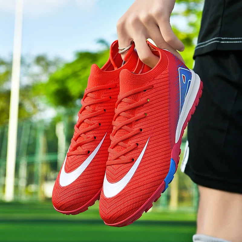 New Men Football Boots Adult Training Sport Soccer Shoes Cleats Boys Outdoor Long Spikes Non Slip Breathable Match Comfortable