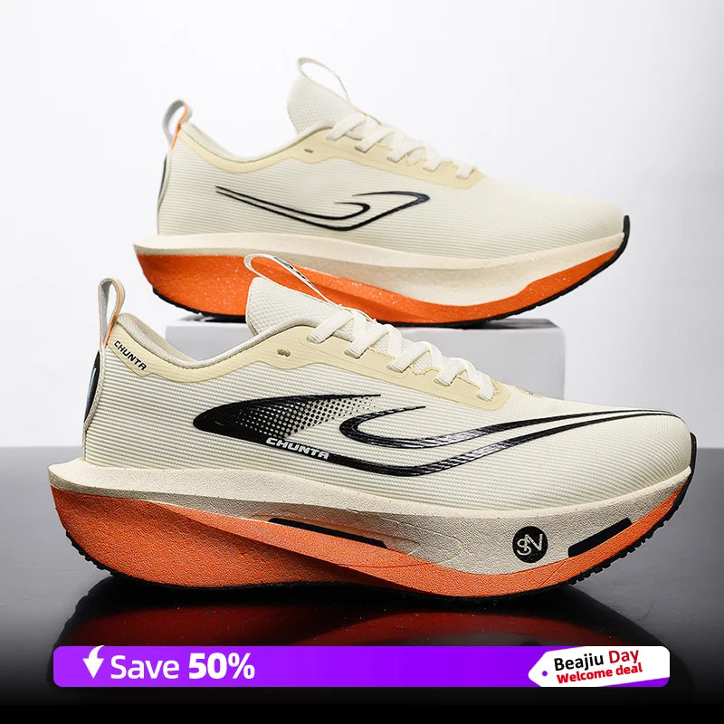  Running Shoes Men Carbon Plate Speciality Marathon Sports Breathable Lightweight Women's Comfortable Chunta Leisure Sneakers