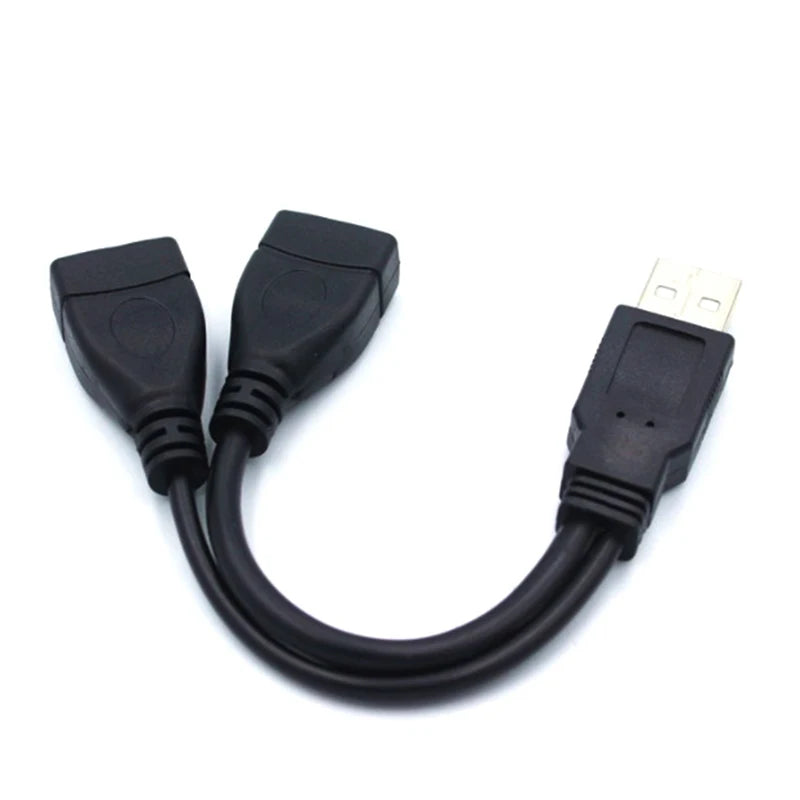 USB 2.0 Splitter Y Cable 1 Male to 2 Female Extension Cord Power Adapter Converter for PC Car Data Transmission Charging Cable