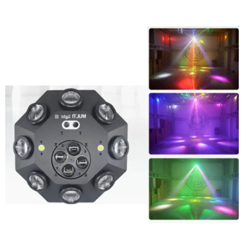 Colorful DJ Disco Laser Stage Lights Voice Controlled LED Effect Rotating Lights Bar Club