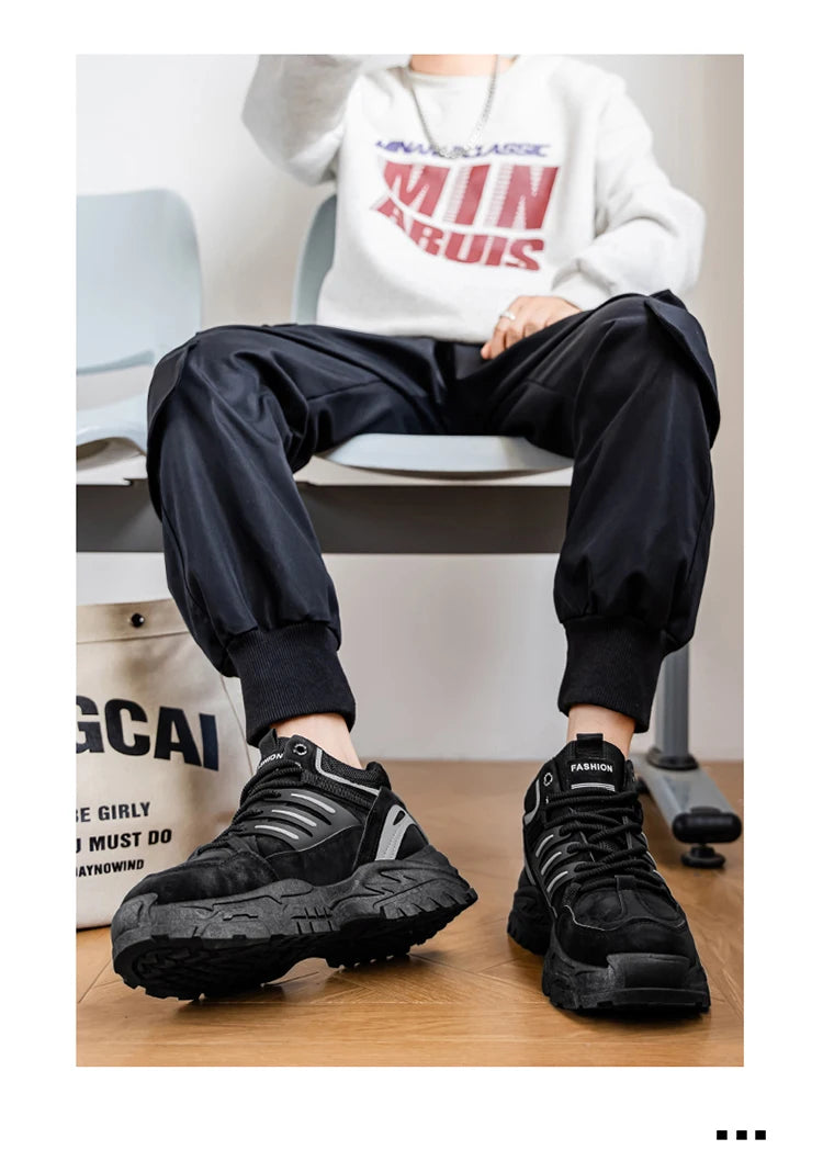 Men's Outdoor Sports Casual Shoes Anti-slip Heightening Dad Sneakers Trendy Hiking Shoes Comfortable Men Zapatillas Hombre