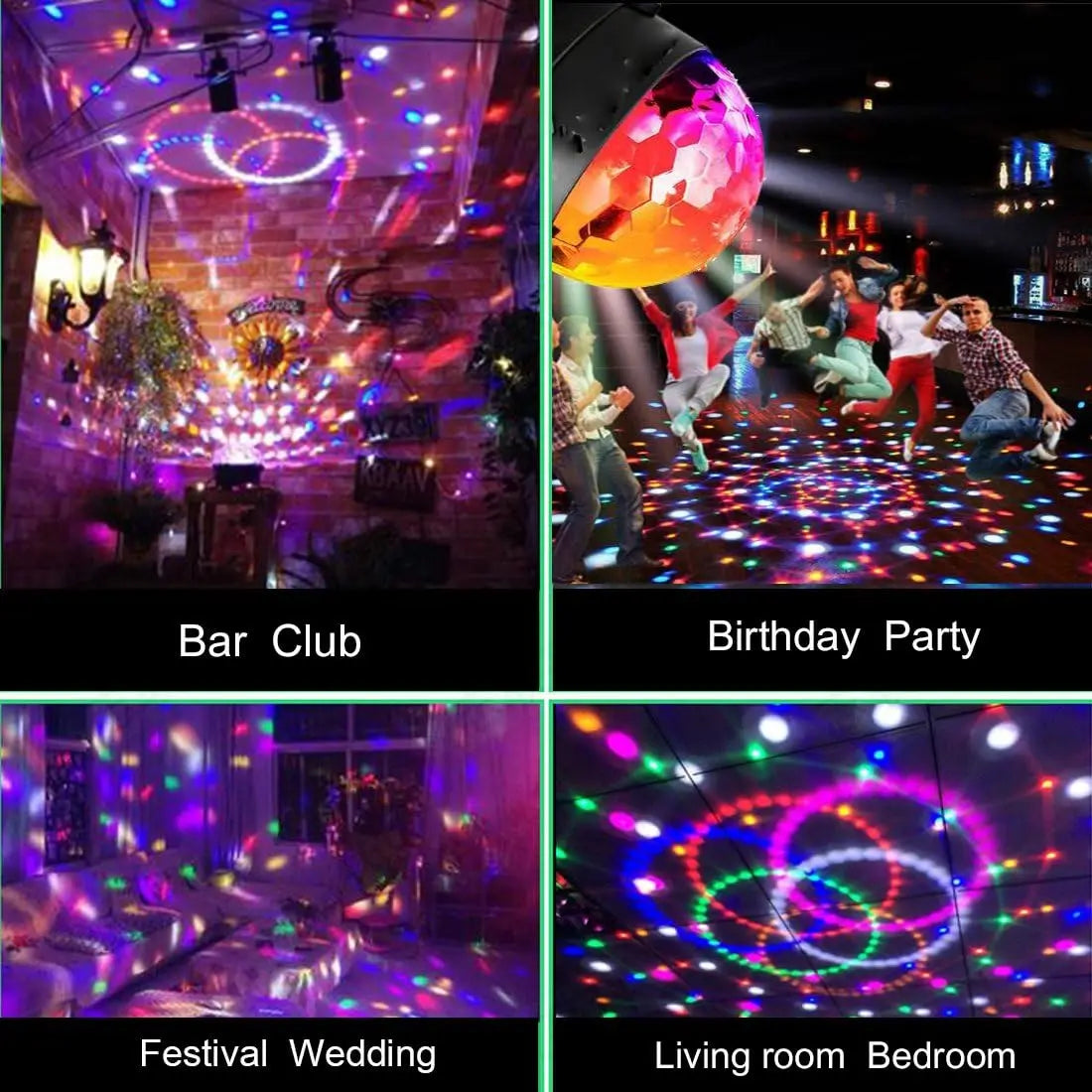 DJ Colorful Strobe Light  Activated Stage with Remote Control Disco Ball Lamps for Home Room Parties Kids Birthday Wedding Bar