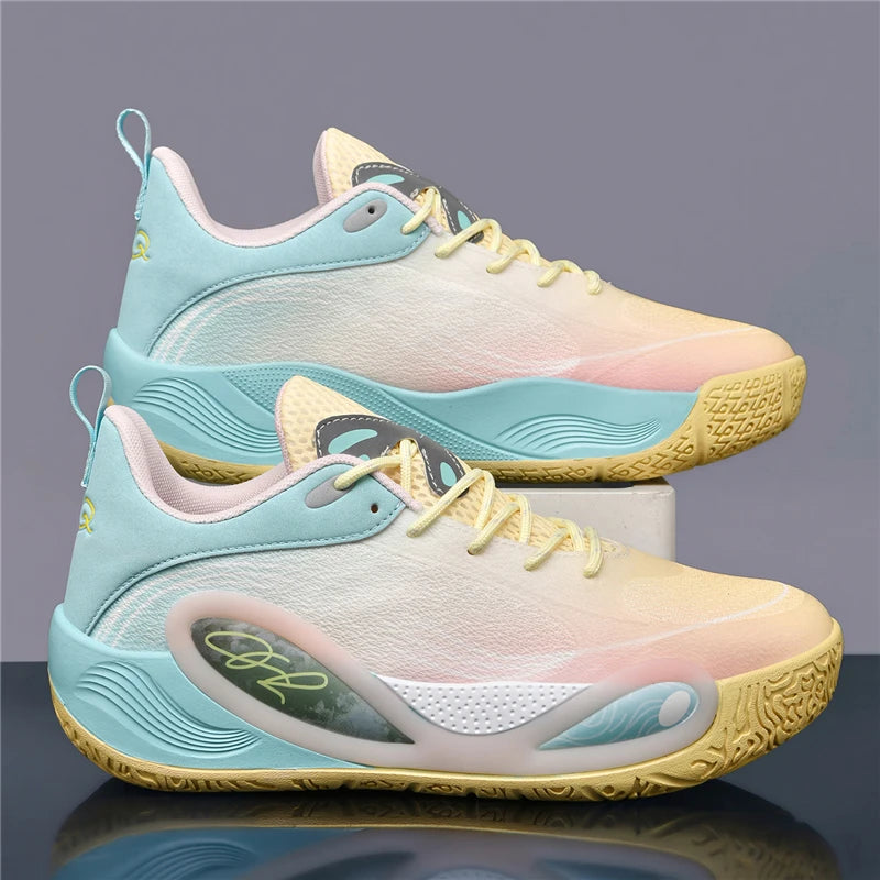 Men's Basketball Shoes Breathable Cushioning Non-Slip Wearable Runing Shoes Gym Training Athletic Basketball Sneakers for Women