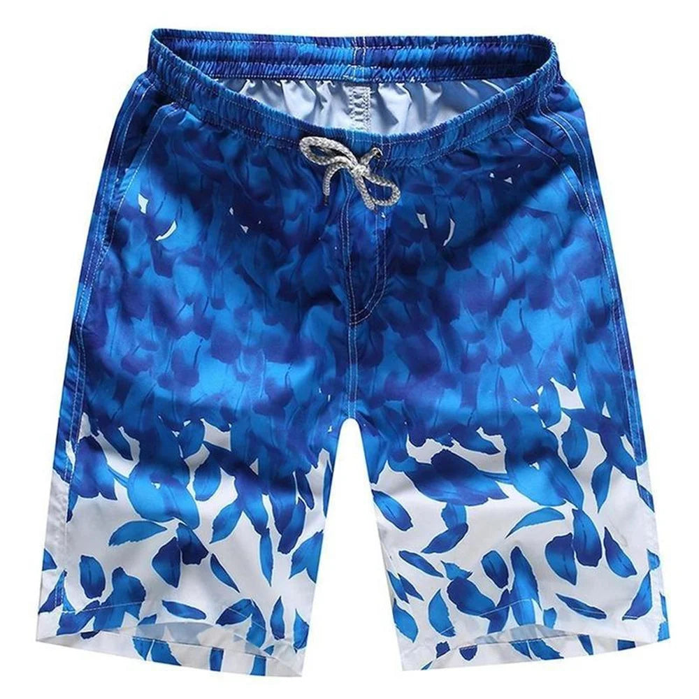 New Men's Swim Beach Shorts Summer Large Size Quick Dry Board Shorts Fashion Casual Drawstring Short Pants Hawaii Surf Shorts