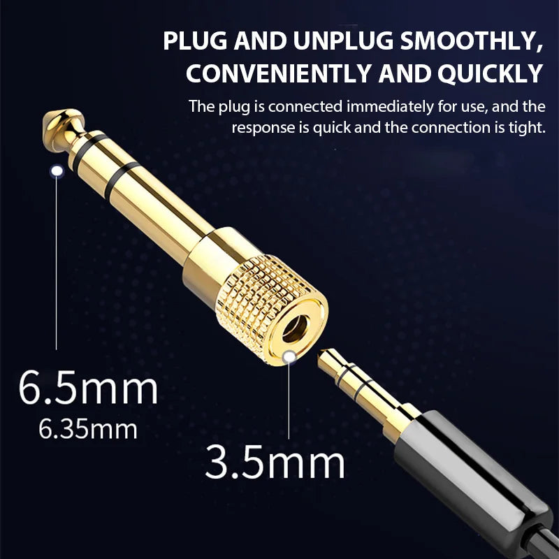 10/5PCS Jack 3.5 To 6.35 Audio Adapter 6.5mm To 3.5mm Converters Male Female Connector Headphone Plug 6.3mm Consumer Electronics