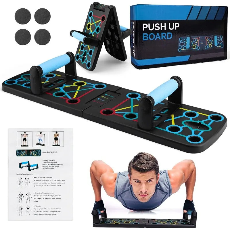 Foldable Push Up Board for Home Gym Workout Equipment Multi Functional Training Board for Abs Chest Muscles Men Women