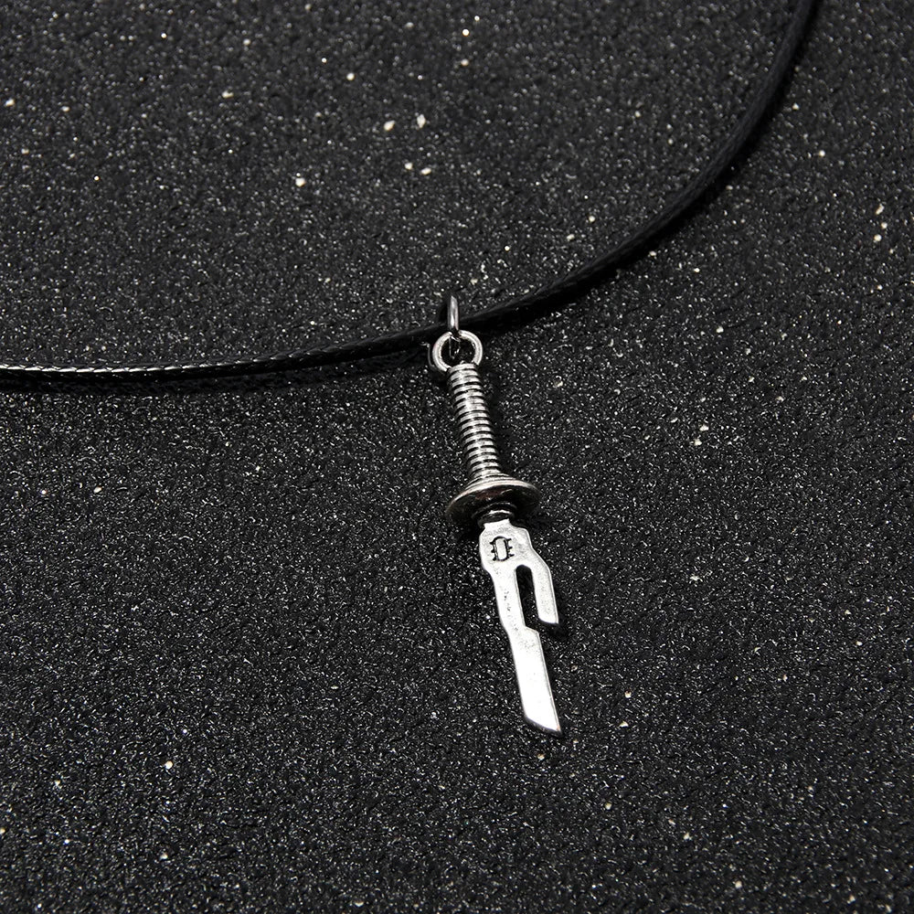 Anime Jujutsu Kaisen Fushiguro Toji Sword Necklace Spear of Tianri Knife Pendant Cosplay Necklaces For Unisex Choker Jewelry