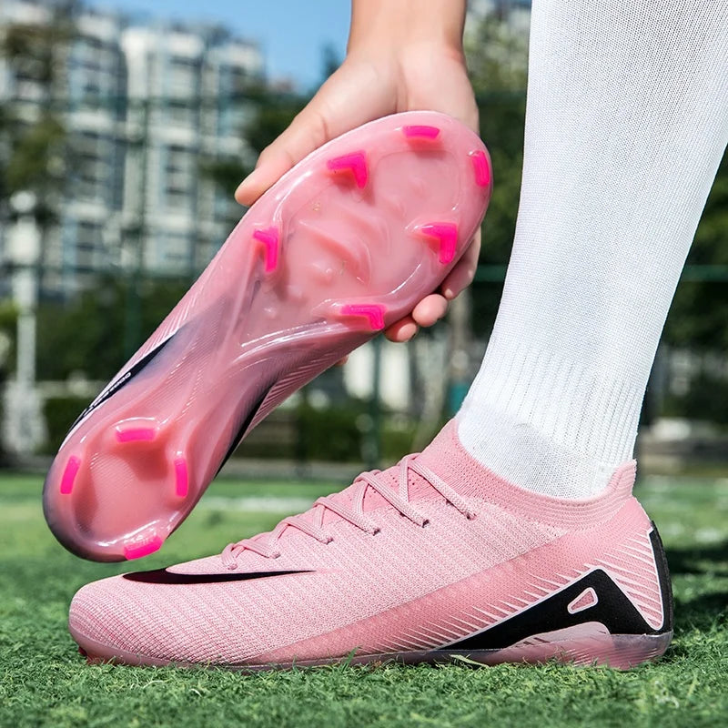 New Men Football Boots Adult Training Sport Soccer Shoes Cleats Boys Outdoor Long Spikes Non Slip Breathable Match Comfortable