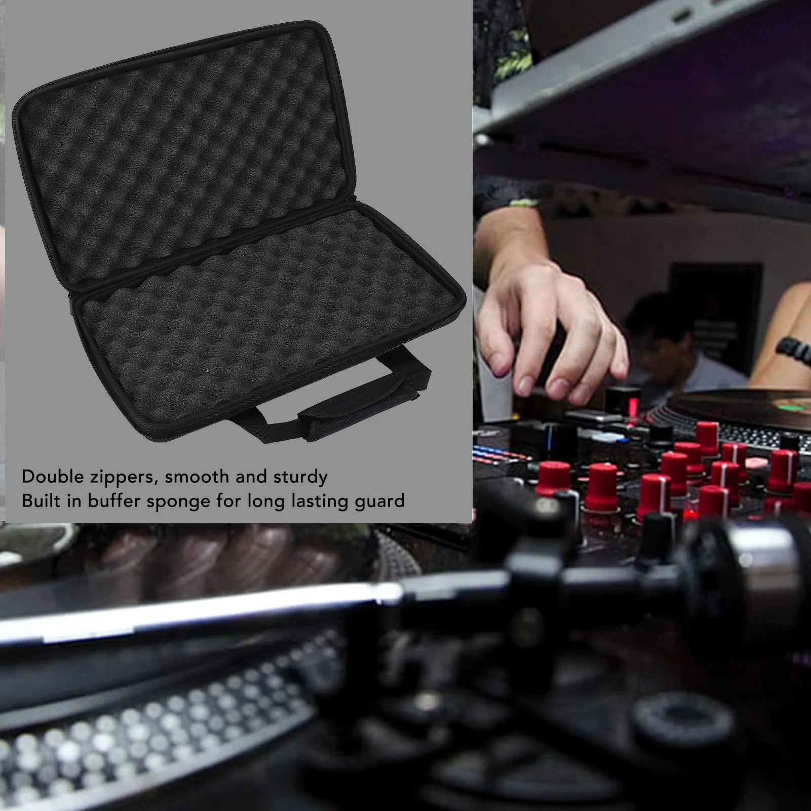 DJ Controller Case DJ Controller Storage Bag Portable Carrying Case for Double Channel DJ Controllers DJ Controller Storage Case