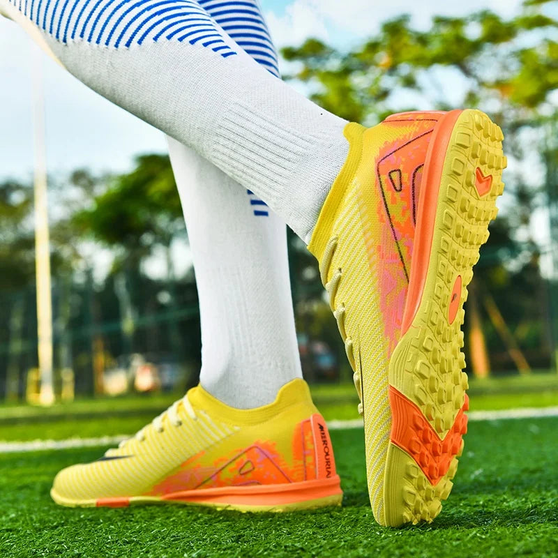 New Men Football Boots Adult Training Sport Soccer Shoes Cleats Boys Outdoor Long Spikes Non Slip Breathable Match Comfortable