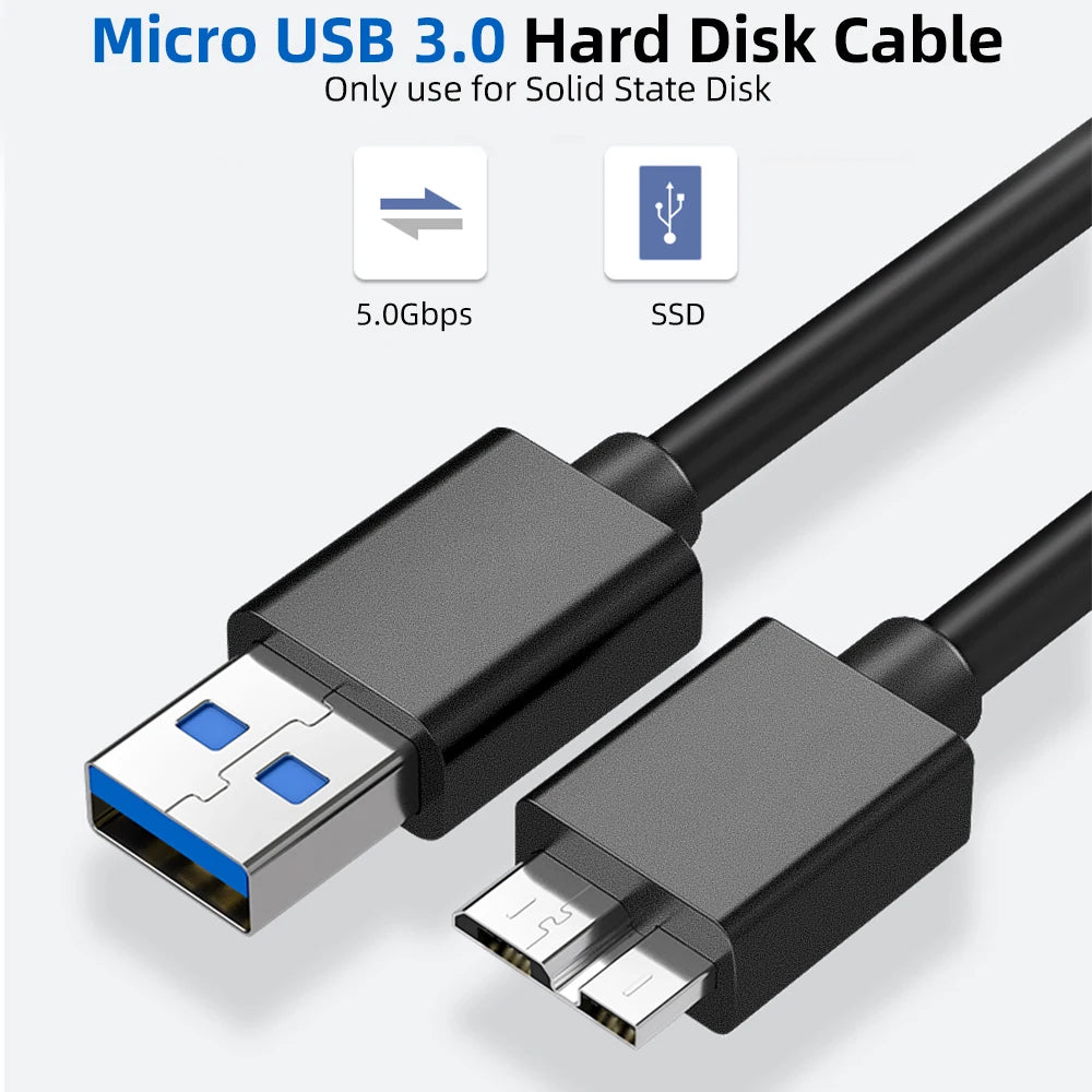 USB 3.0 Micro B Cable for USB3.0 to Micro B External USB Hard Drive Cable for WD Hitachi Lacie Seagate Toshiba Portable HDD