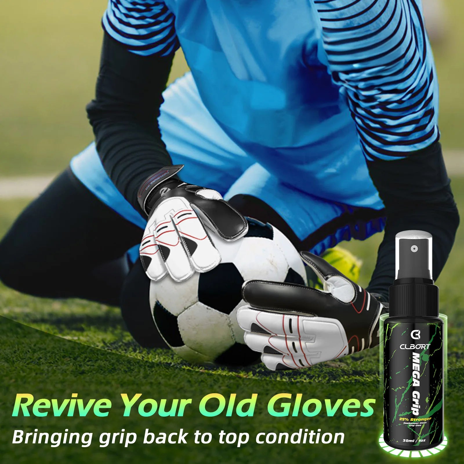Goalkeeper gloves tackifier 30ml+ cleaning agent 30ml combination