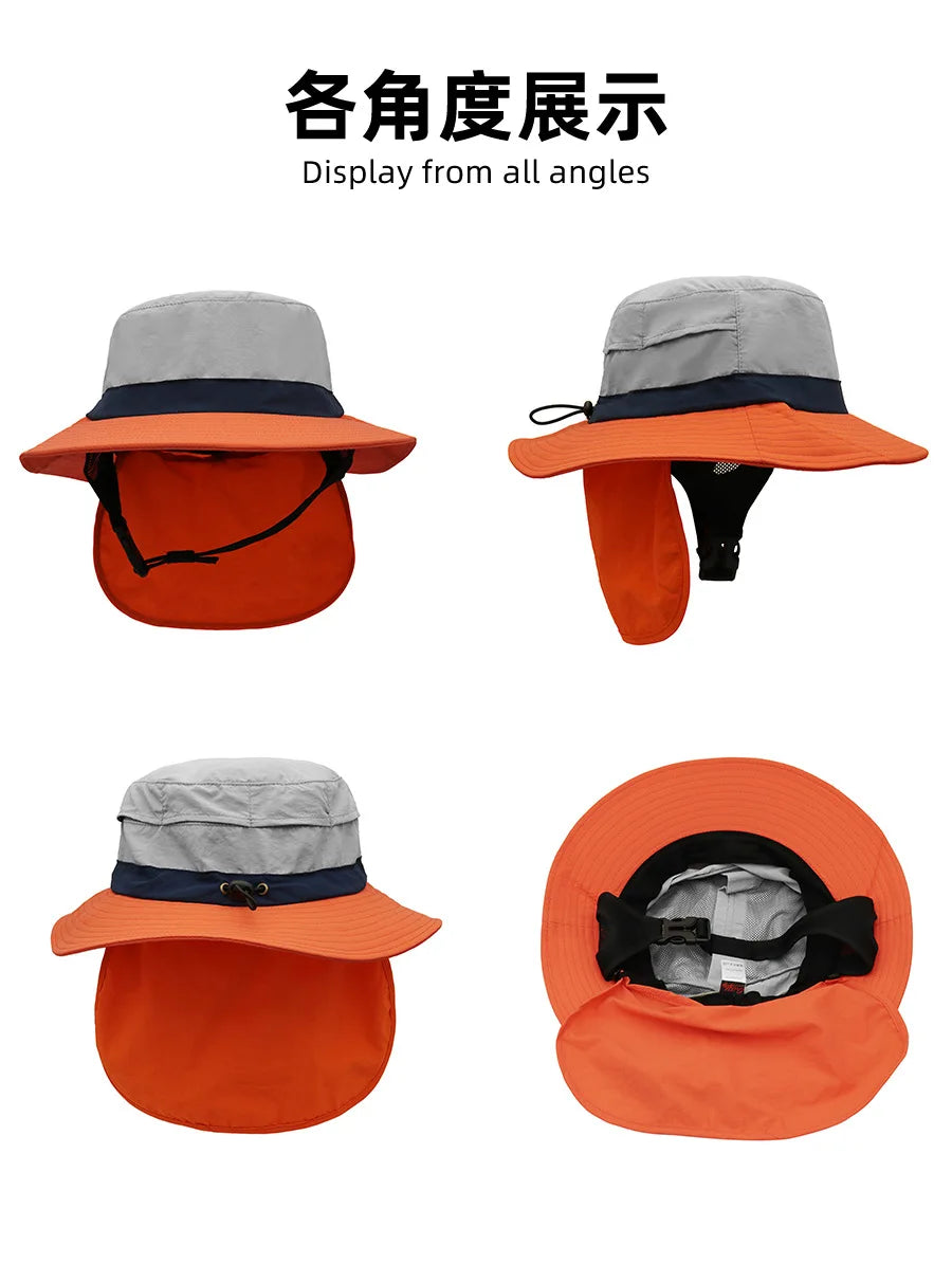 2025 Sunscreen Surfing Cap Women's Men's Wind-proof And UV-proof Sun Hat Summer Light And Breathable Outdoor Icap Fisherman Hat