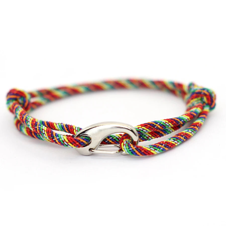 New Simple Style Double Layered Marine String Bracelet For Men Women Sliding Adjustable 3mm Thin Rope Nautical Braclet Pulseria