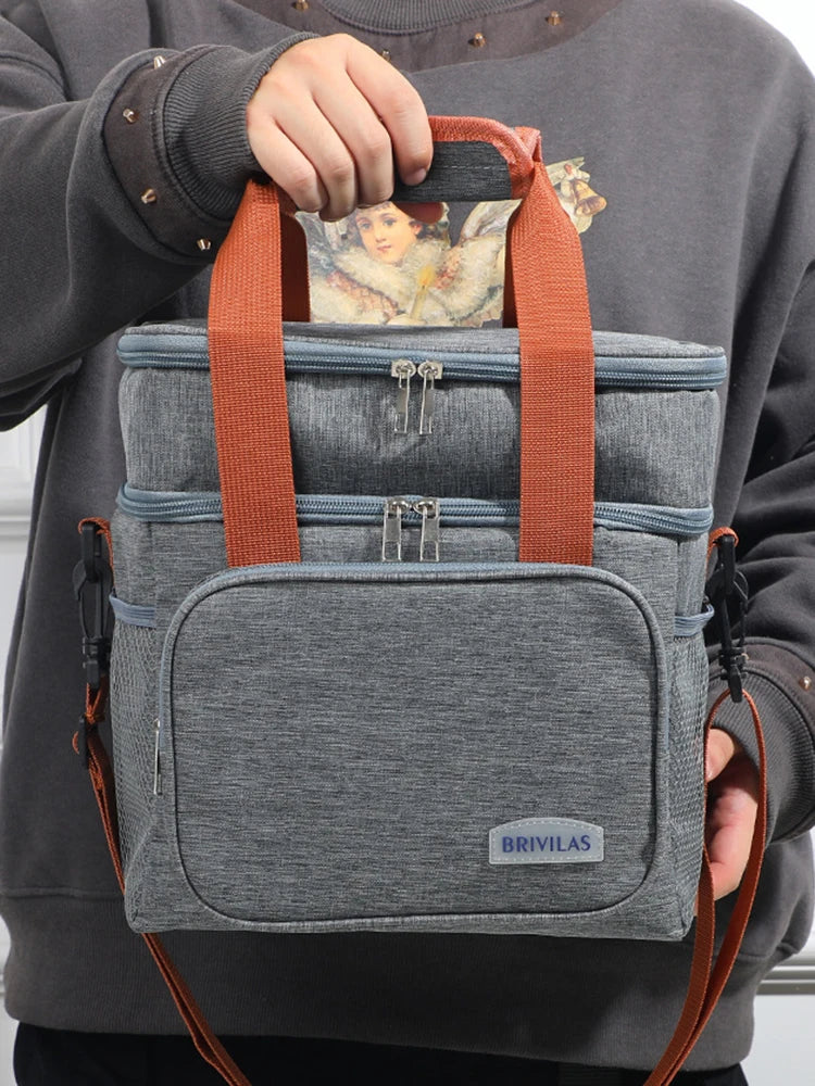 Fashion Crossbody Insulated Lunch Bag – Large Capacity Thermal Food Organizer for Business & Daily Use