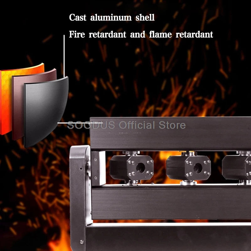 Dj Light LED Beam Moving Head Light DMX512 6 heads Laser Strobe Voice Control RGB For Stage DJ Disco Nightclub KTV Stage Effect