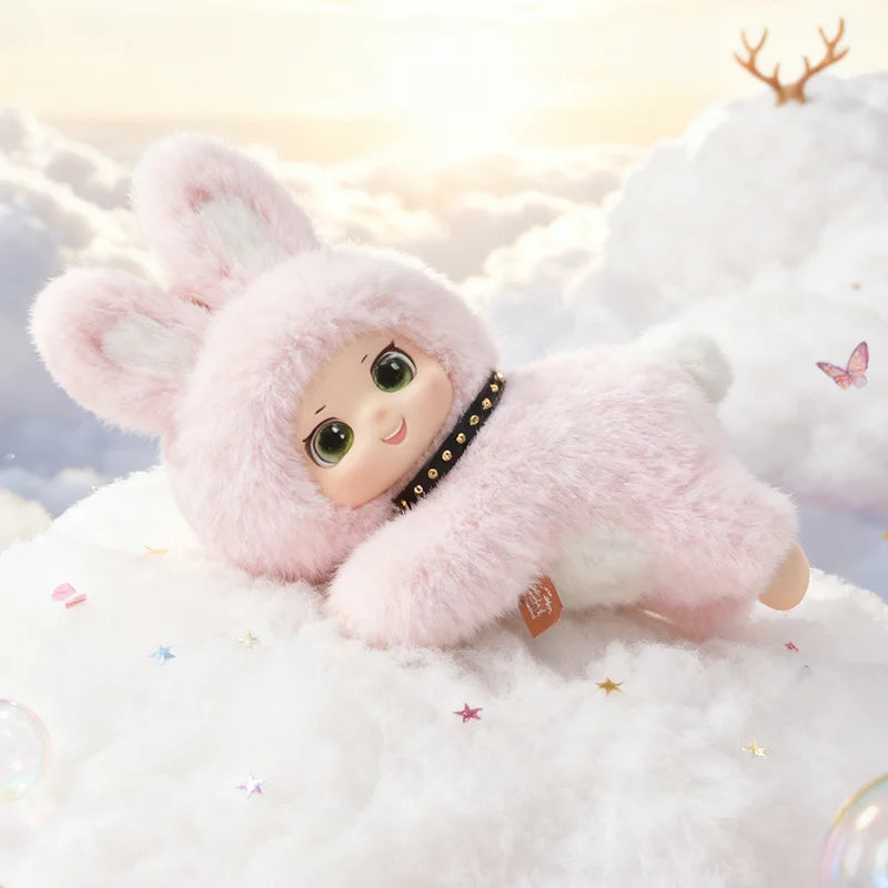 Cute Random Pattern Plush Toy Animal Rabbit Stripe Cat Vinyl-Plush Toys Giant Panda Lying Posture Animal Birthday Xmas Gifts