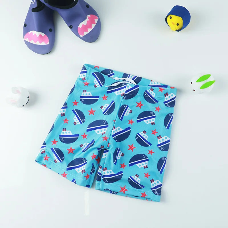 2023 Summer Children Beach Shorts Boys Cartoon Pattern Swimsuit Board Shorts 1-9Years Kids Bathing Suit Swimwear Swimming Trunks
