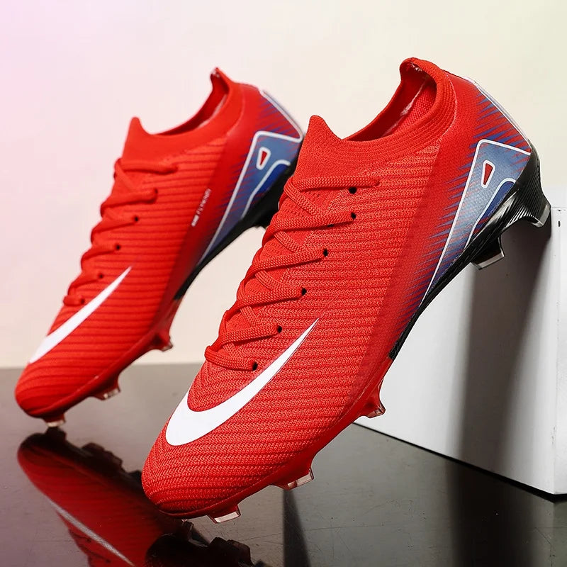 New Men Football Boots Adult Training Sport Soccer Shoes Cleats Boys Outdoor Long Spikes Non Slip Breathable Match Comfortable