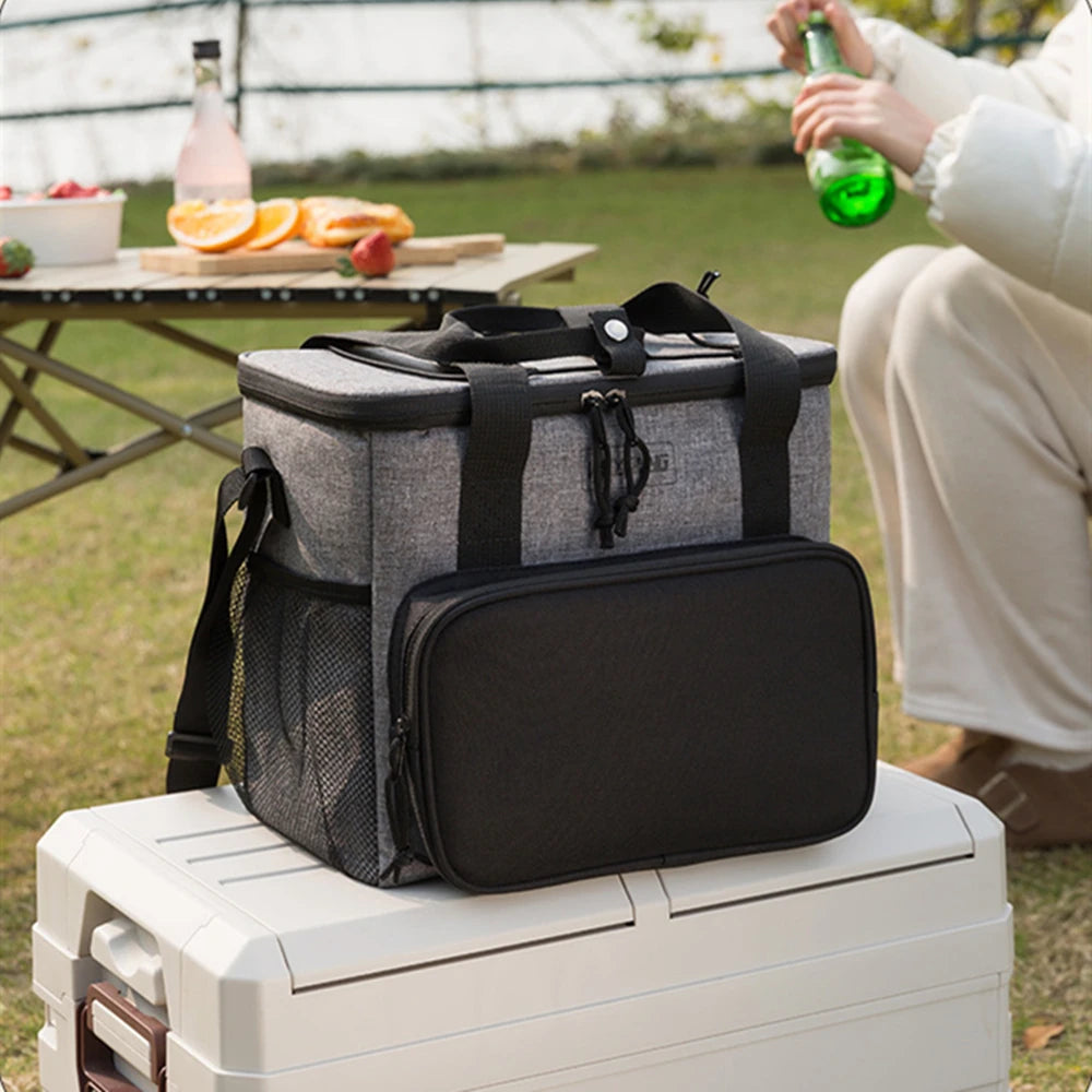 14L Portable Thermal Lunch Bag Food Box Durable Waterproof Cooler Ice Insulated Case Camping Oxford Dinner Backpacks Icebox