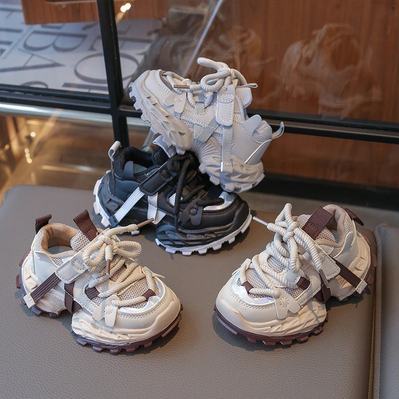 Children's Sports Shoes School New Girls Boys Causal Running Sneakers Non-slip Breathable Kids Fashion Basketball Shoes Platform