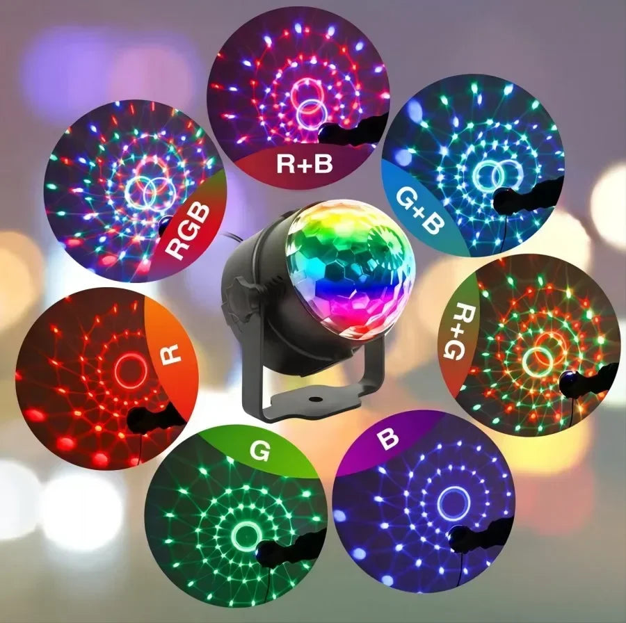 DJ Colorful Strobe Light  Activated Stage with Remote Control Disco Ball Lamps for Home Room Parties Kids Birthday Wedding Bar