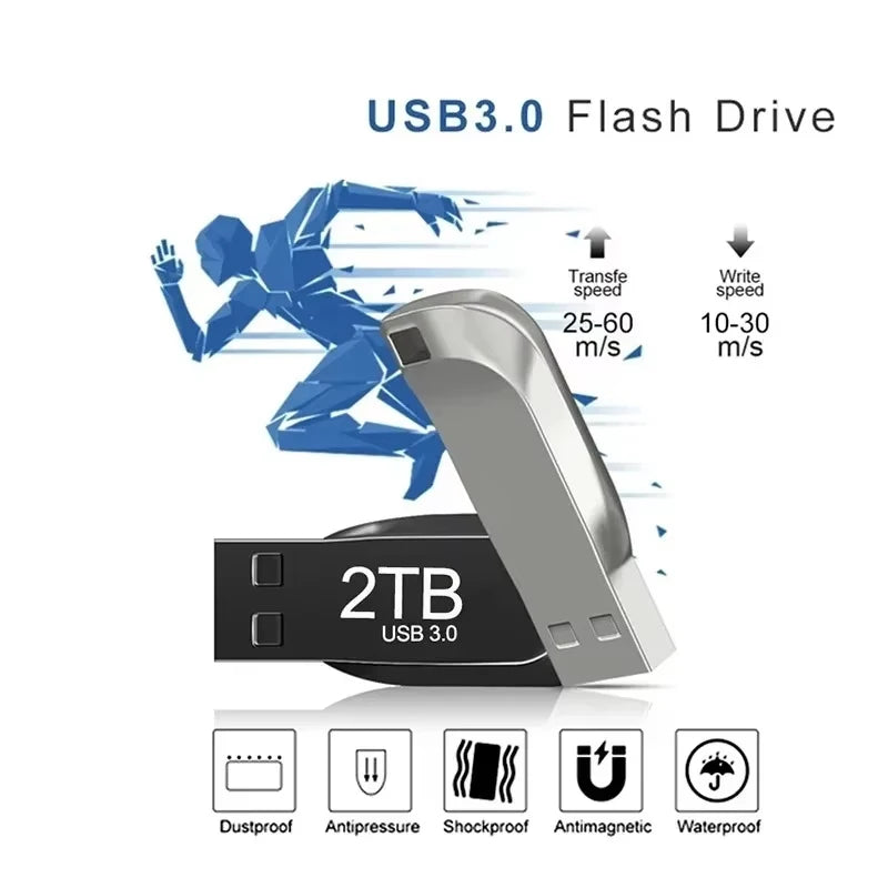 New Flash Drives 2TB Usb 3.0 Mini High Speed ​​Metal Pendrive 1TB 512GB Stick Drive Waterproof Memoria Storage U Disk 2026
