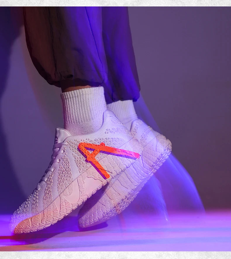 Sports and leisure shoes, men's shoes, marathon oversized air cushioned shoes, fly woven all season rubber, wear-resistant, anti