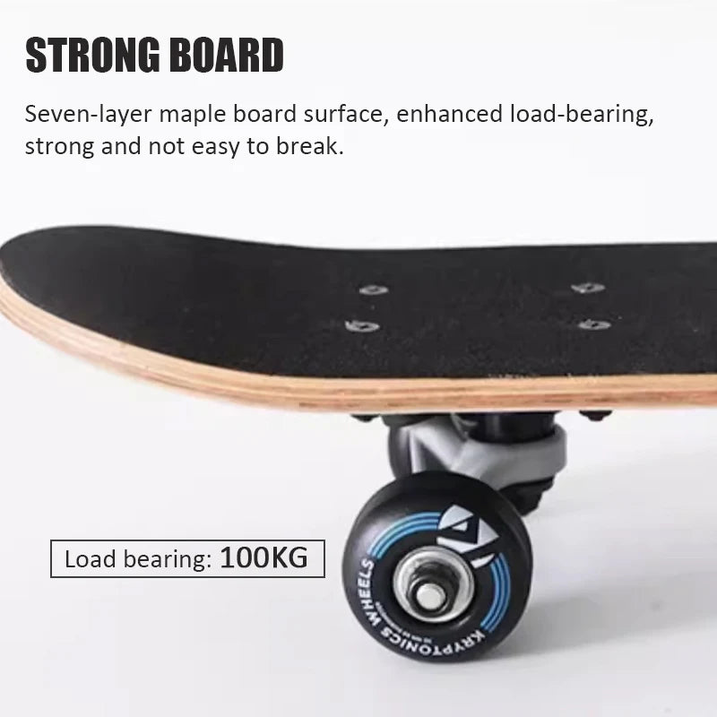 56cm Mini Skateboard Portable Maple Longboard Cartoon Wear-resistant Children Beginner Skateboard Scooter Toy Teenager Gift