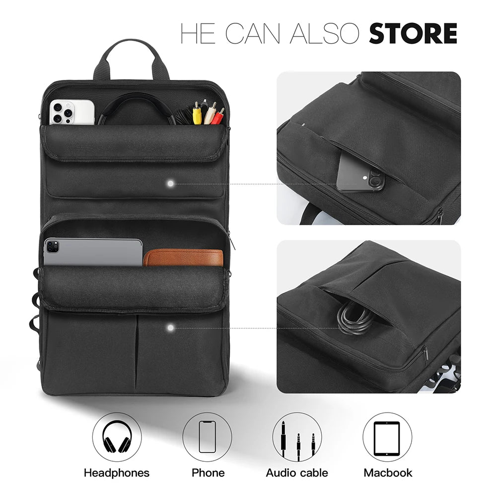 DJ Backpack for Pioneer DDJ-400 DDJ-FLX4/Roland DJ-202 DJ Mixer Case DJ Controller Case Carrying Case Adjustable Shoulder Strap