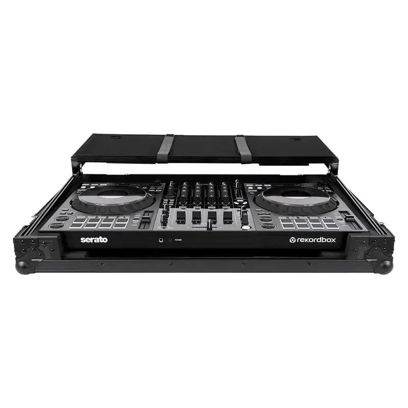Black DJ Flight Case DDJ-FLX10 With Laptop Platform & Wheels Flight Case