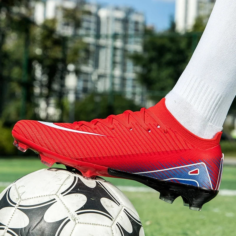New Men Football Boots Adult Training Sport Soccer Shoes Cleats Boys Outdoor Long Spikes Non Slip Breathable Match Comfortable